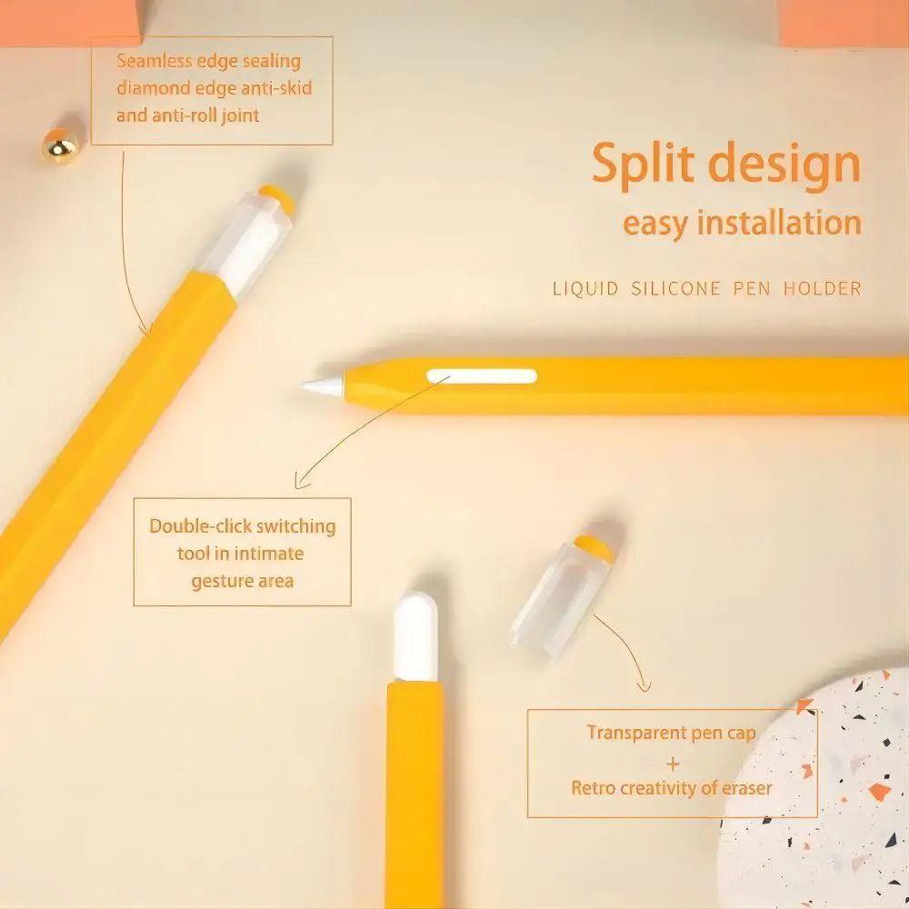 Liquid Silicone Tablet Pencil Case 2nd Gen Not Affect Charge Touch Screen Pen Cover Anti Slip Shockproof for Apple Pencil 2/Pro