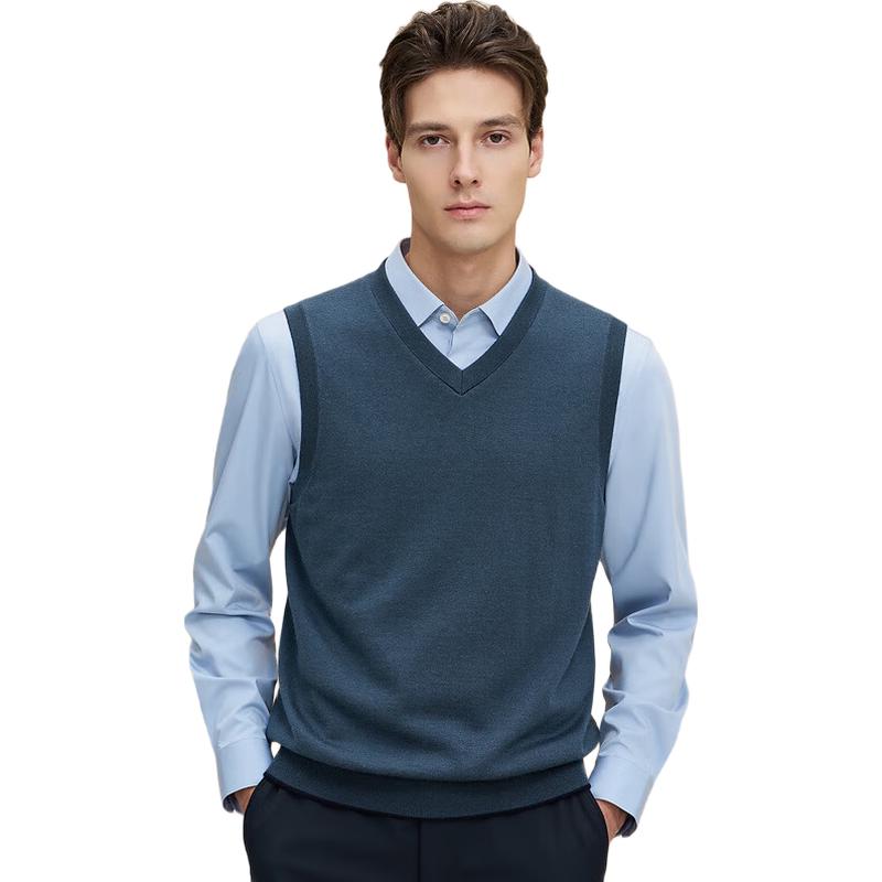 

EMZ Erdos Двусторонний жилет-свитер с V-образным вырезом из смесового кашемира для мужчин XL