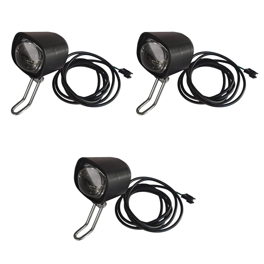 3-1PC 2 In 1 E-Bike Headlight E-Scooter Lamp Motorcycle Waterproof Horn Headlight 36V-60V Electric Bicycle LED Front Lighting