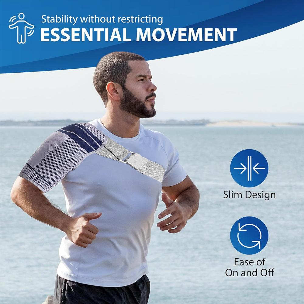 Shoulder Brace - Adjustable Support Sleeve For Torn Rotator Cuff, Ashoulder Stability & Compression - Left Or Right, Men & Women