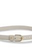 BOSS Women's Double B Monogram Charm Leather Belt, Size 90, White