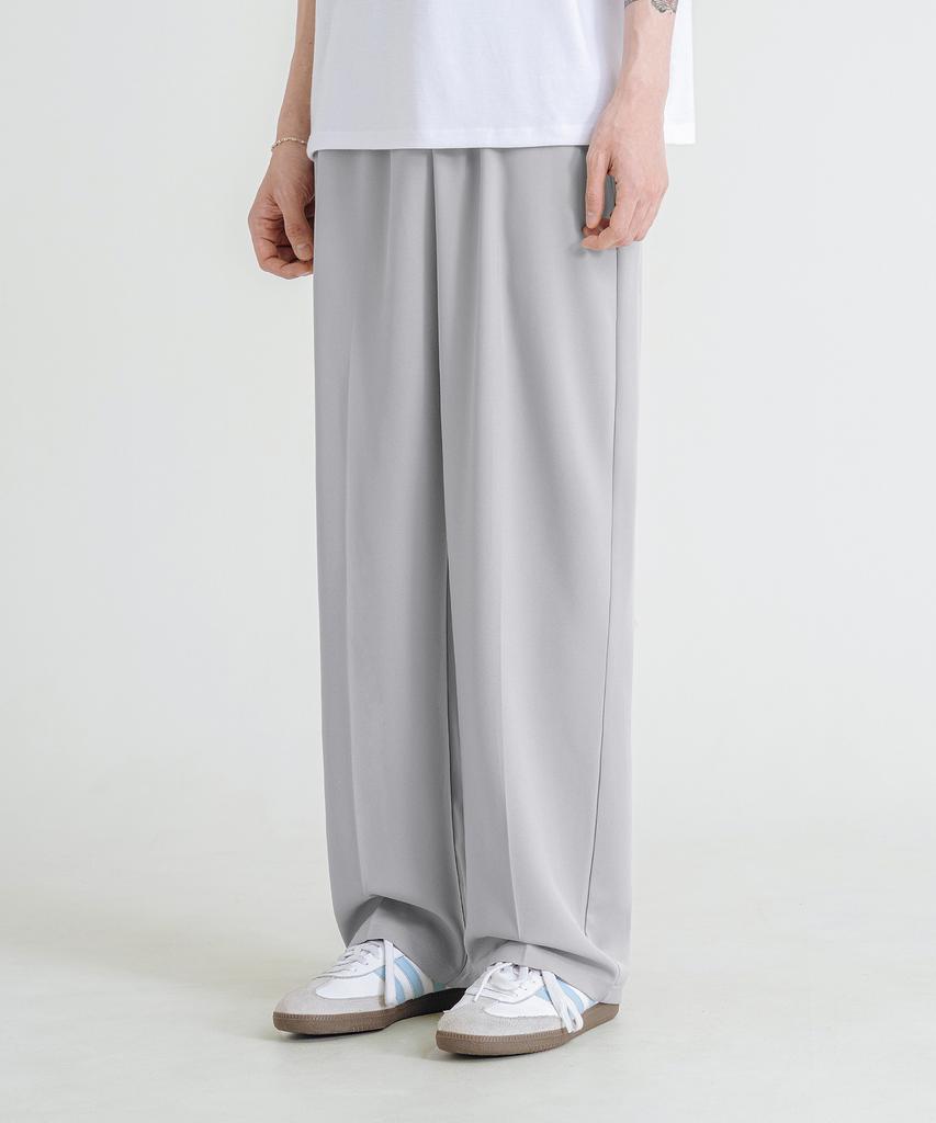 LEMAIN SECOND Easy Semi-Wide Elastic Waist Slacks [Gray]