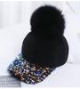 Autumn And Winter Warm Sequins Fashionable, Atmospheric And Beautiful Korean Version Women'S Colorful Baseball Cap Duckbill Cap