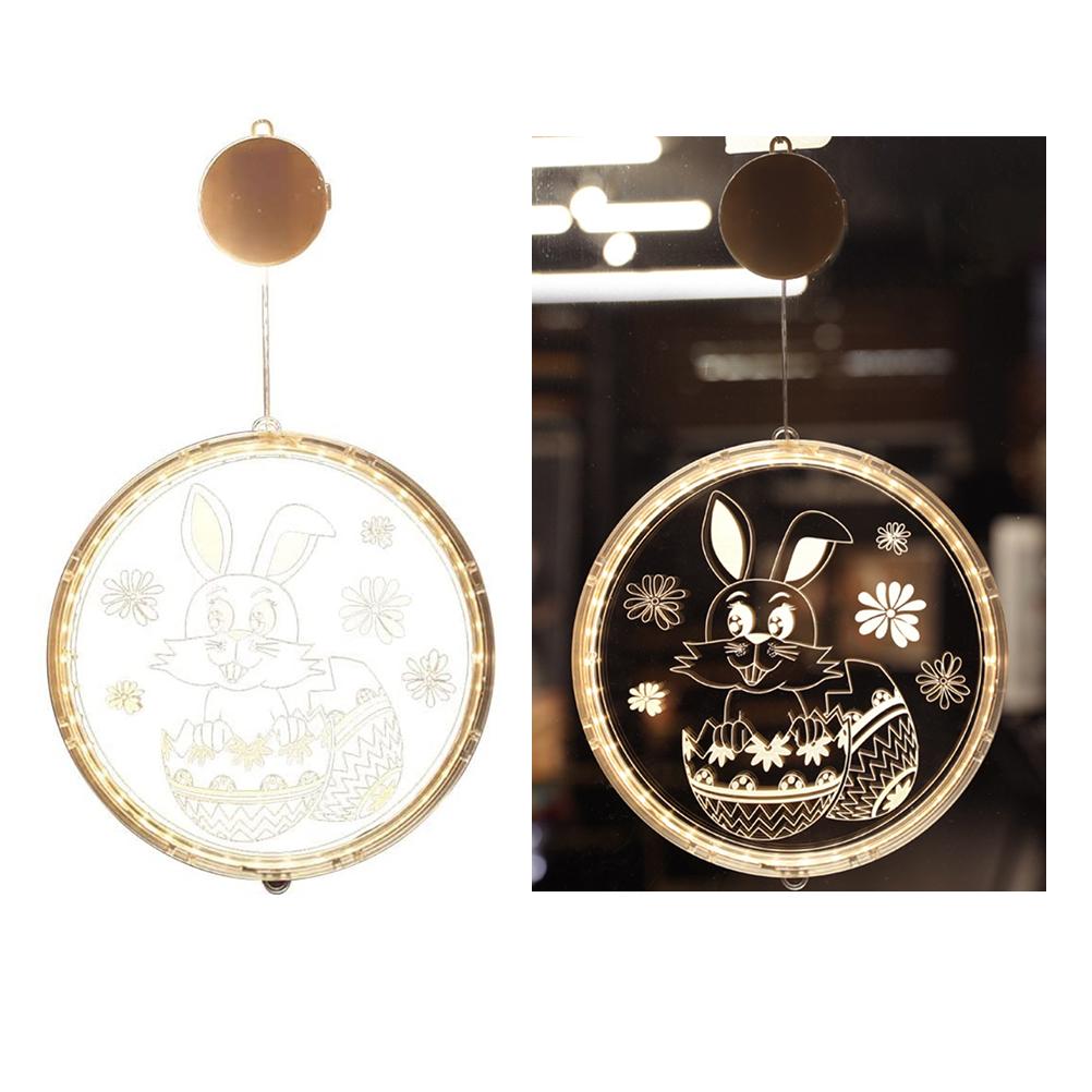 Oster-LED-Lichter mit Saugnäpfen Fensterhänge-Dekolichter 3D Acryllichter für Zuhause