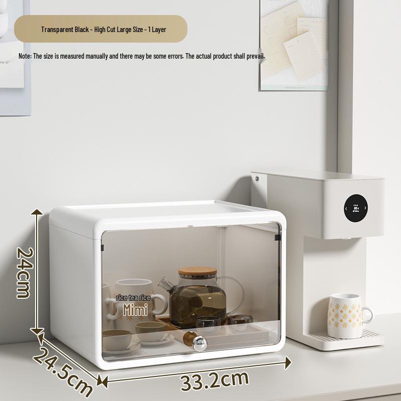 Multi-layer Dustproof Cup Holder & Storage Rack for Living Room