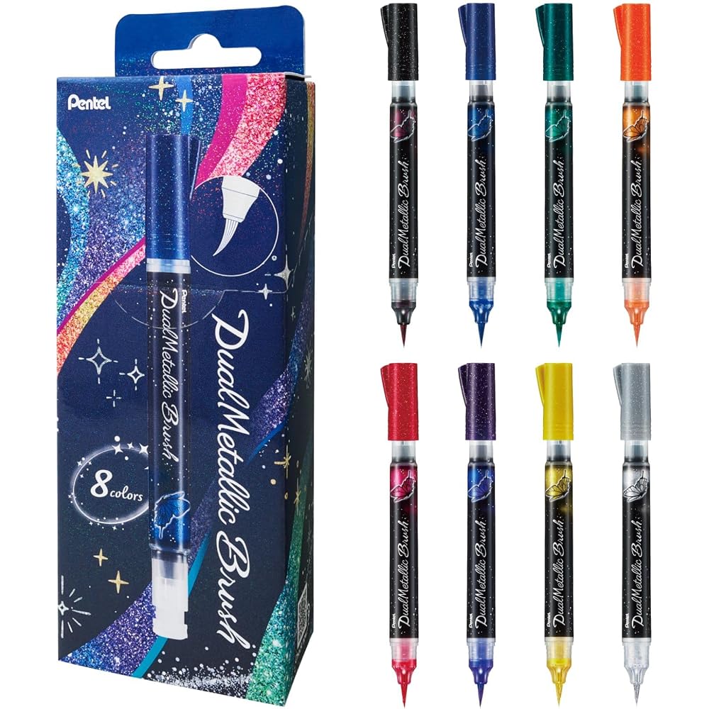 Pentel Dual Metallic Blush 8 Color Set GFH-D8ST