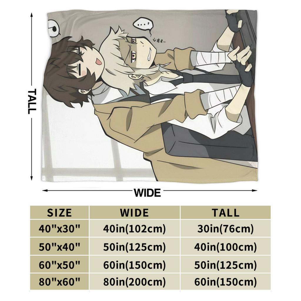 Dazai Bungo Stray Dogs Blankets Coral Fleece Plush Decoration Lightweight Thin Throw Blanket for Bedding Outdoor Bedspreads