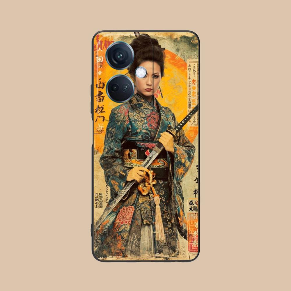 Retro Tattoo Girl Mobile Phone Case for OPPO Reno 14 13 12 11 10 9 8 7 6 5 F T Pro 5G Colorful Printing Cover Cellphones Luxury