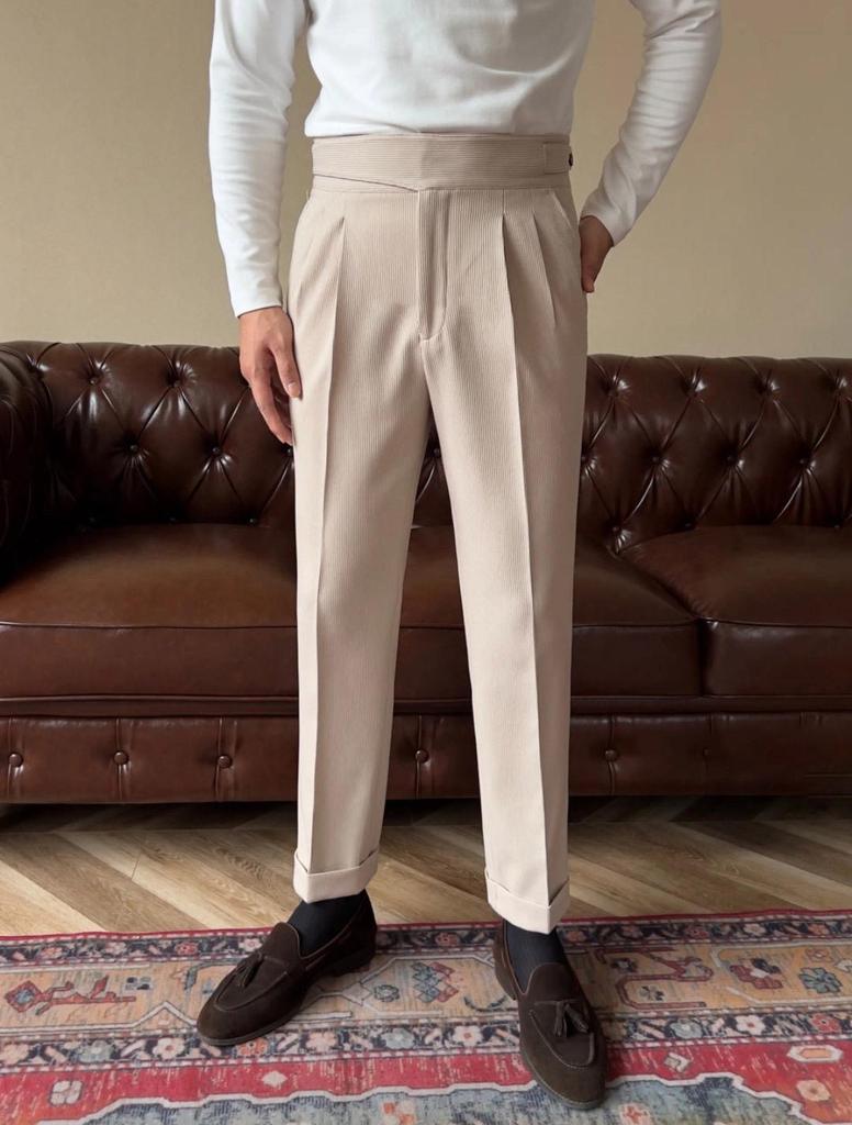 Ruishen Clothing Italian-Style Gurkha High-Waist Straight-Leg Casual Suit Pants