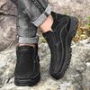 Fashion Men Winter Shoes 2024 New Outdoor Shoes Comfortable Male Rubber Soled Non-slip Leather Boots Leisure Walk Ankle Motocross Boots