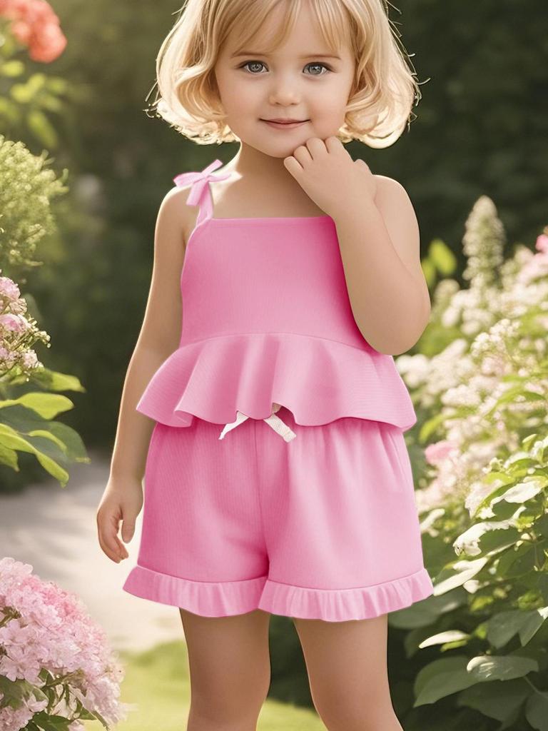 Sada tílka s volánky a šortek - Letní outfit pro miminko