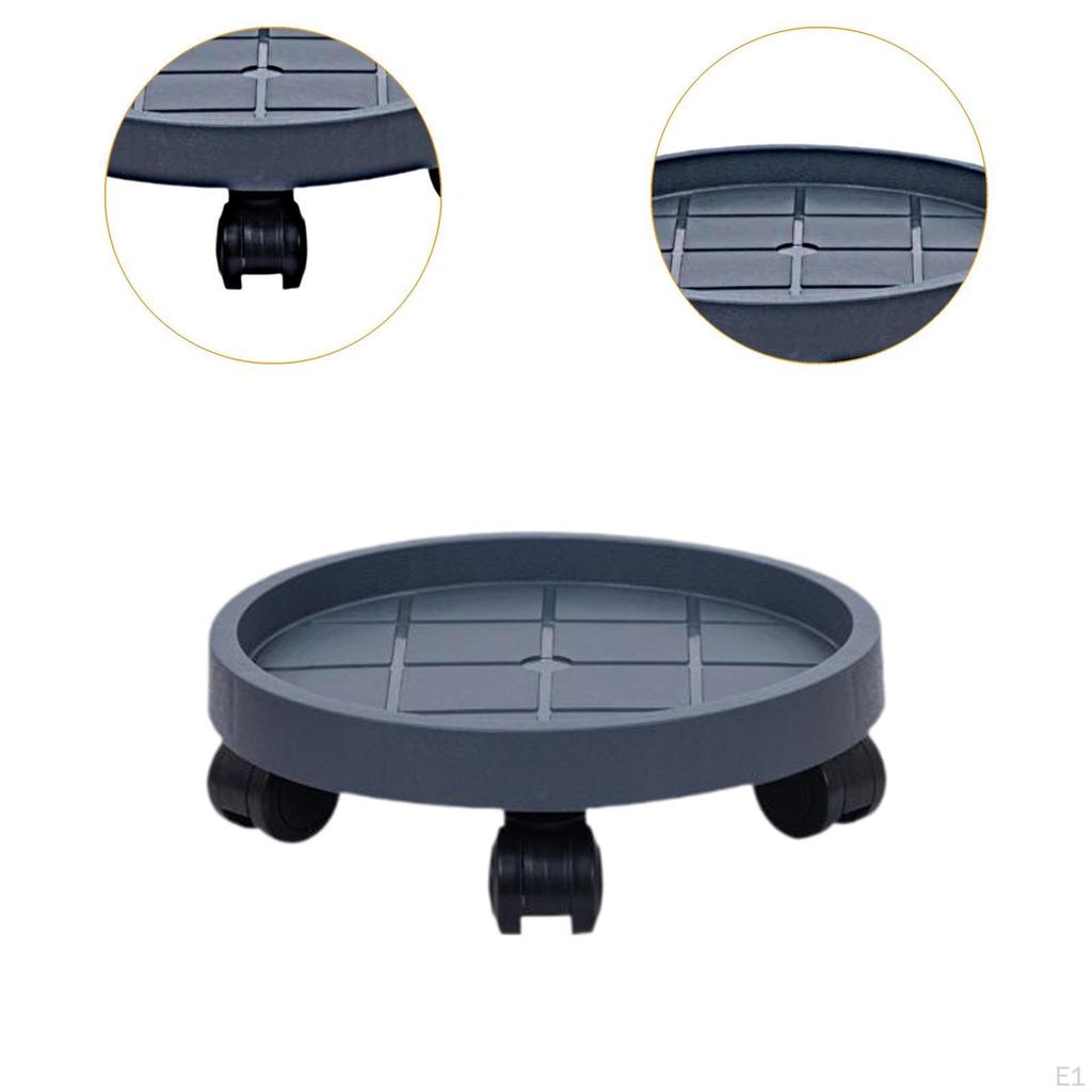 Movable Plantpot Tray Rolling Planter Stand with Wheels Pp Material Breathable Base Sturdy Structure