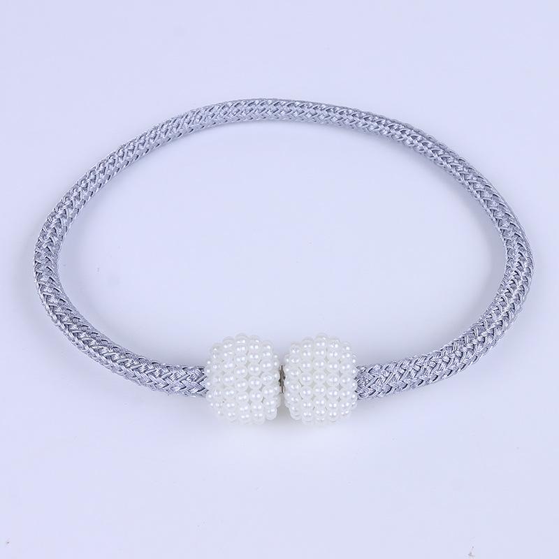 No-Drill Small Pearl Magnetic Curtain Tiebacks Rope Buckle Straps