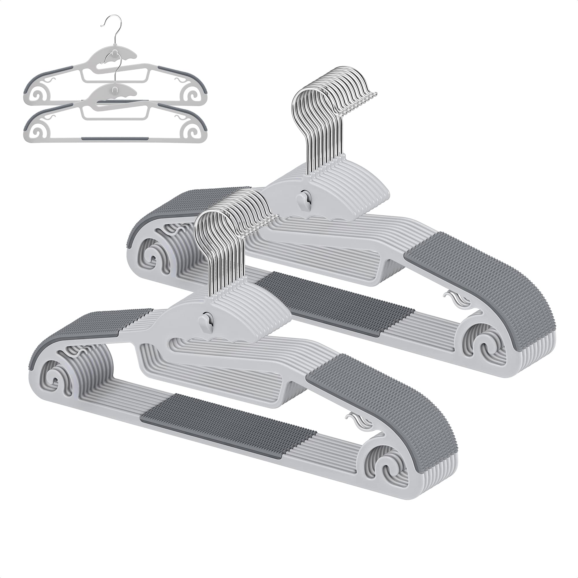 

attachment and removal in 1 Protects clothing from stretching TITIROBA Hanger prevents collar prevents includes connecting swivel gray [Instant серый