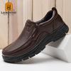 Old man head leather men's shoes casual leather shoes men's casual shoes round head breathable middle-aged and elderly father shoes first layer cowh