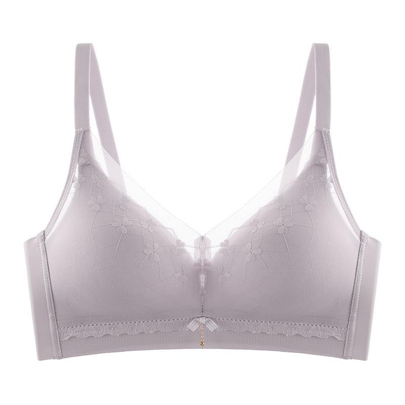 Seamless Lace Women Bra Thin Cup Small Chest Gathering Breathable Invisible Side Support