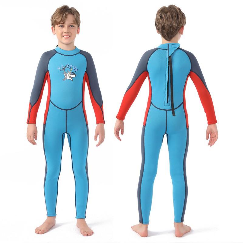 Kids Thermal Wetsuit Full Body Long Sleeve Pants Dive Suit Swimming Snorkeling Winter Use