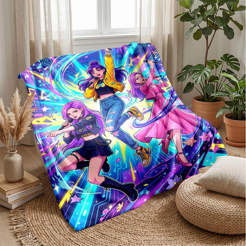 Flame Guitar Art Theme Blanket Lightweight Warm Flannel Blanket Decorative Throw Blanket for Home Decoration