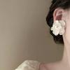 Mori Style White Lace Camellia Earrings: High-End Niche Design for Autumn & Winter 2025