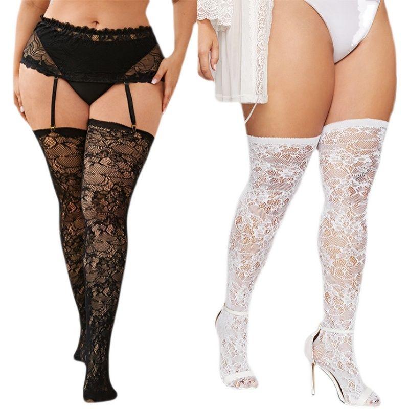 

Amazon Lace Sexy Fishnet Oversize Women s Clothing Black Plus size free size [45.00 kg-100.00 kg]]