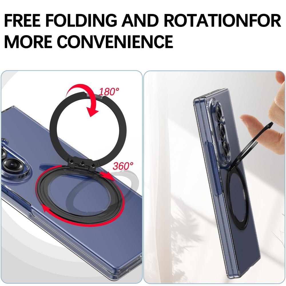 Transparent Acrylic 360 Rotate Bracket Case for Samsung Galaxy Z Fold 6 7 Magsafe Cases for Samsung ZFold 7 Stand Holder Cover