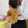 Animals Cartoon Backpack Capybara Students School Bag Sweet Capybara Plush Backpack  Girls