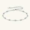4MM 2.4cttw Round Bubble Moissanite Bezel Bracelet For Women 925 Silver Diamond Hand Chain Rhodium Plated Jewelry