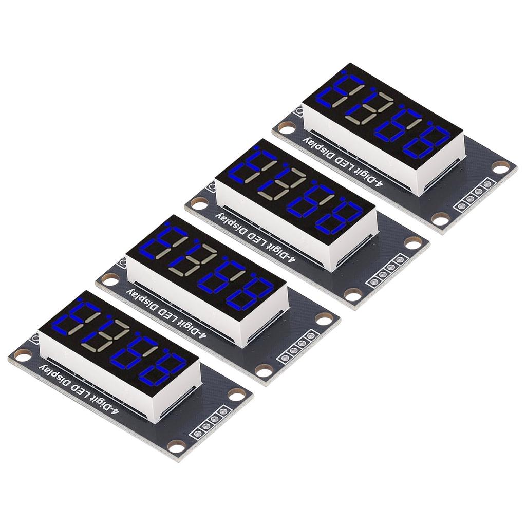 4 Sets Digital Tube Display Module LED 4 Digit 7 Segment 0.36in TM1637 Drive Chip Blue MRA110D