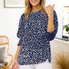 Ladies Summer Elastic Short Sleeve O Neck Dots Breathable Pullover Chiffon T Shirt Top