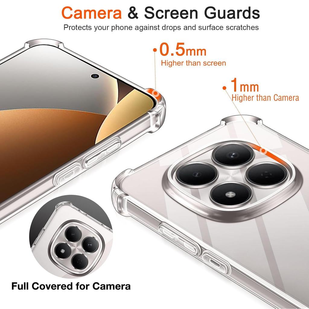 Four-Corners Shockproof Transparent TPU for Xiaomi Redmi Note 15 Pro 5G Pro+ Plus Note15 4G Protective Cover Shell Coque Fundas