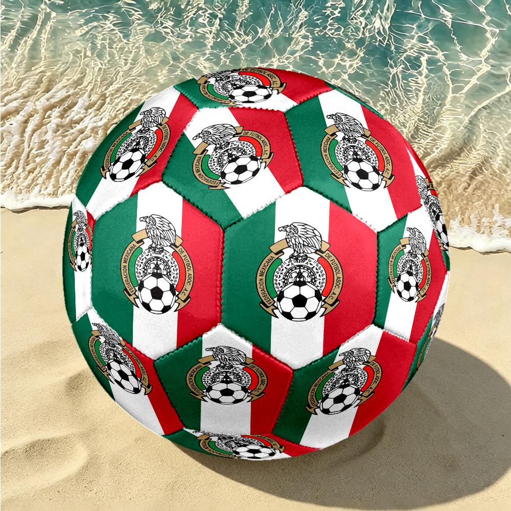 1pc Mexico Soccer Emblem Soccer Ball Size 5, Suitable for Practice Matches/tournament Training,Lightweight and Durable. Mxg7021