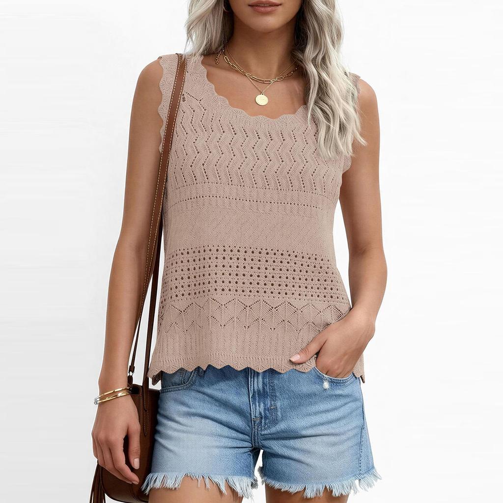 Women's Comfortable, Relaxed-Fit, Slim-Cut Knit Sleeveless Top