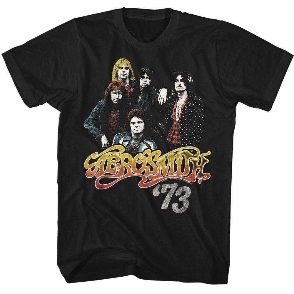 Aerosmith 73 Color Group Photo Men s T Shirt Rock Band Music Merch Steven Tyler Unisex T-Shirt XXL