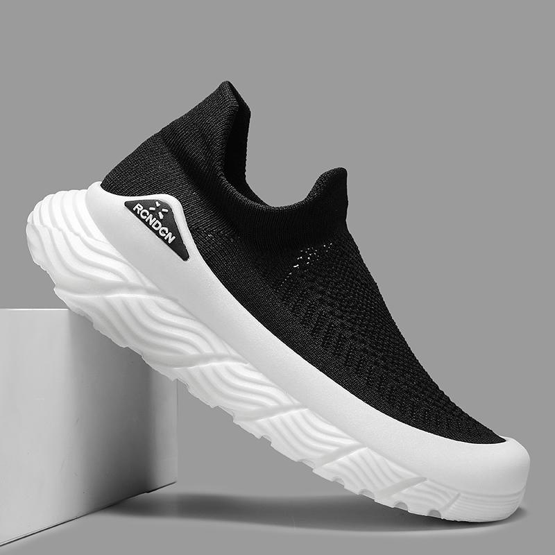 Fashion Knit Men's Casual Shoes Lightweight Platform Sneakers Breathable Socks Non Slip Running Shoes Lazy Shoes Tennis Shoes