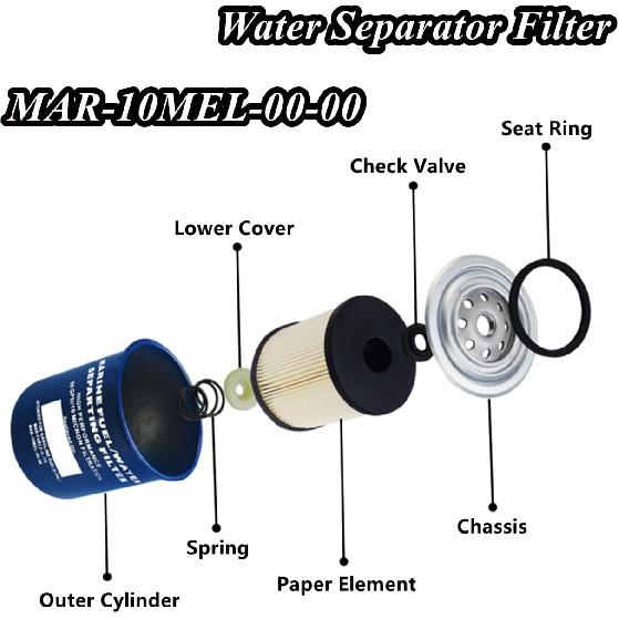 18-7866 Fuel Water Separating Filter 9-37807 Replacement For Ya-Maha 115 HP Outboard Engines Rep MAR-10MEL-00-00 MAR-24563-00-00 MAR-FUELF-IL-TR