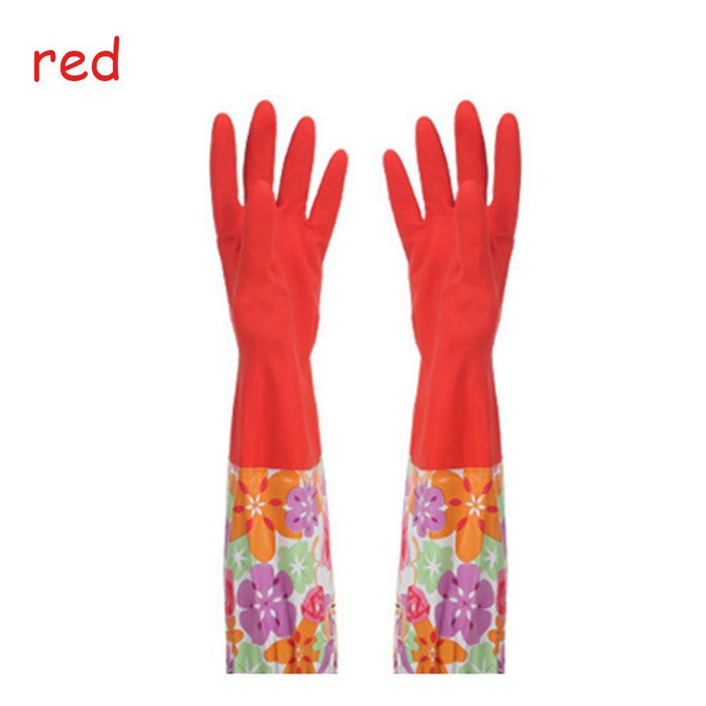 1 Pair Home Winter Warm Dishwashing Glove Rubber Mittens Waterproof Cleaning Dust