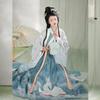 Hanfu ve stylu čínské dynastie Wei a Jin pro muže a ženy Jednodílný perforovaný sukně s límečkem a pasem