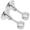 2Pcs Roman Rod Curtain Brackets Metal Ceiling Mount Black Finish Sturdy Support for Ceiling Or Wall Mounted Curtain Rod