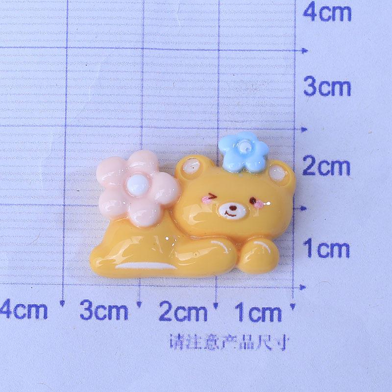 10Pcs New Cute Resin Cartoon Bear Series Flat Back Home Decor Parts Embellishments For Hair Bows Accessories