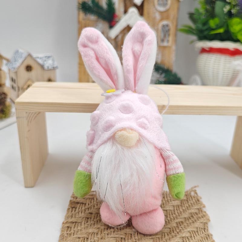 Easter Bunny Plush Toy Cute Rabbit Doll Soft Stuffed Animal for Home Decor Living Room Ornament Festive Party Decoration Hanging Pendant
