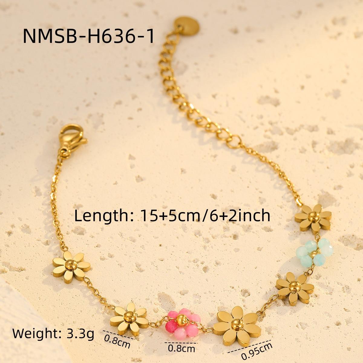 GEMCHIC Women s Colorful Flower Beaded Bracelet Fashion Simple Luxury Jewelry