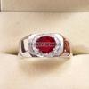 Ruby Oval Cut Gemstone With 925 Sterling Silver Ring For Men's #B540 JL375686393510