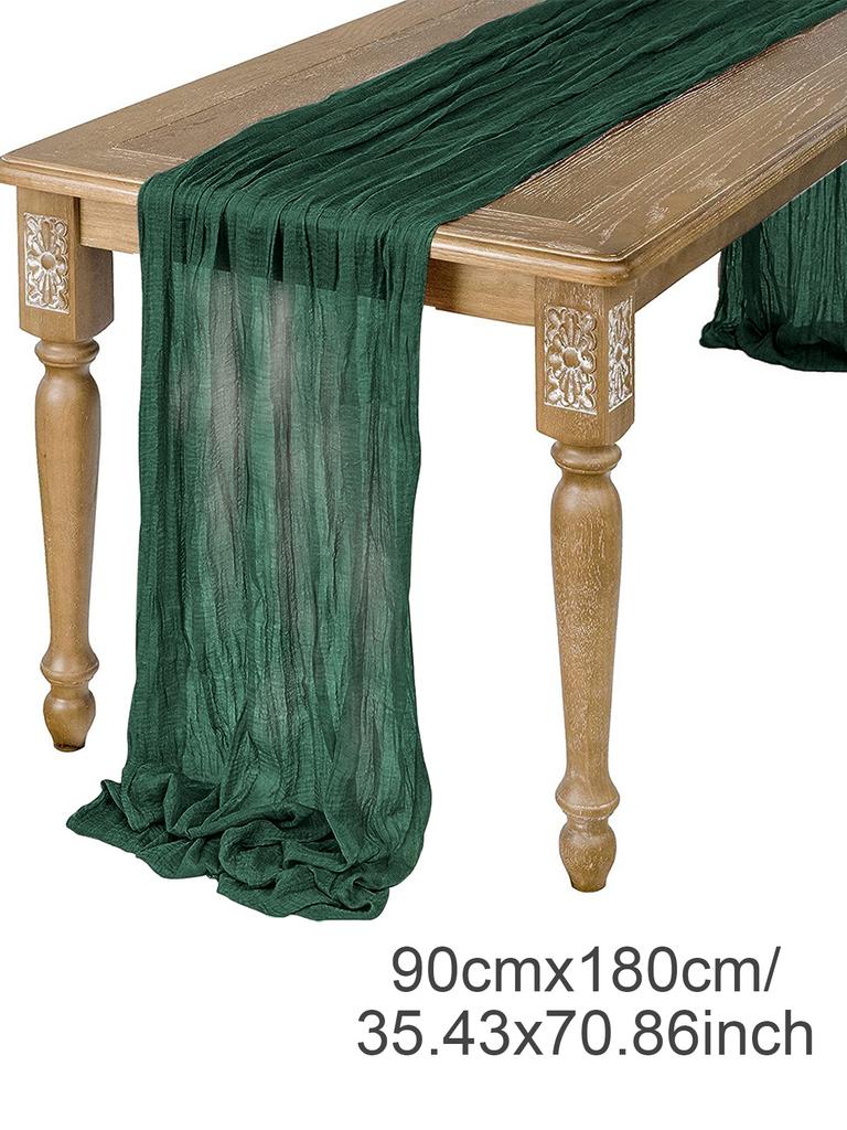 Semi-Sheer Gauze Table Runner Sage Cheesecloth Table Setting Dining Vintage Wedding Party Christmas Banquets Arches Cake Decor