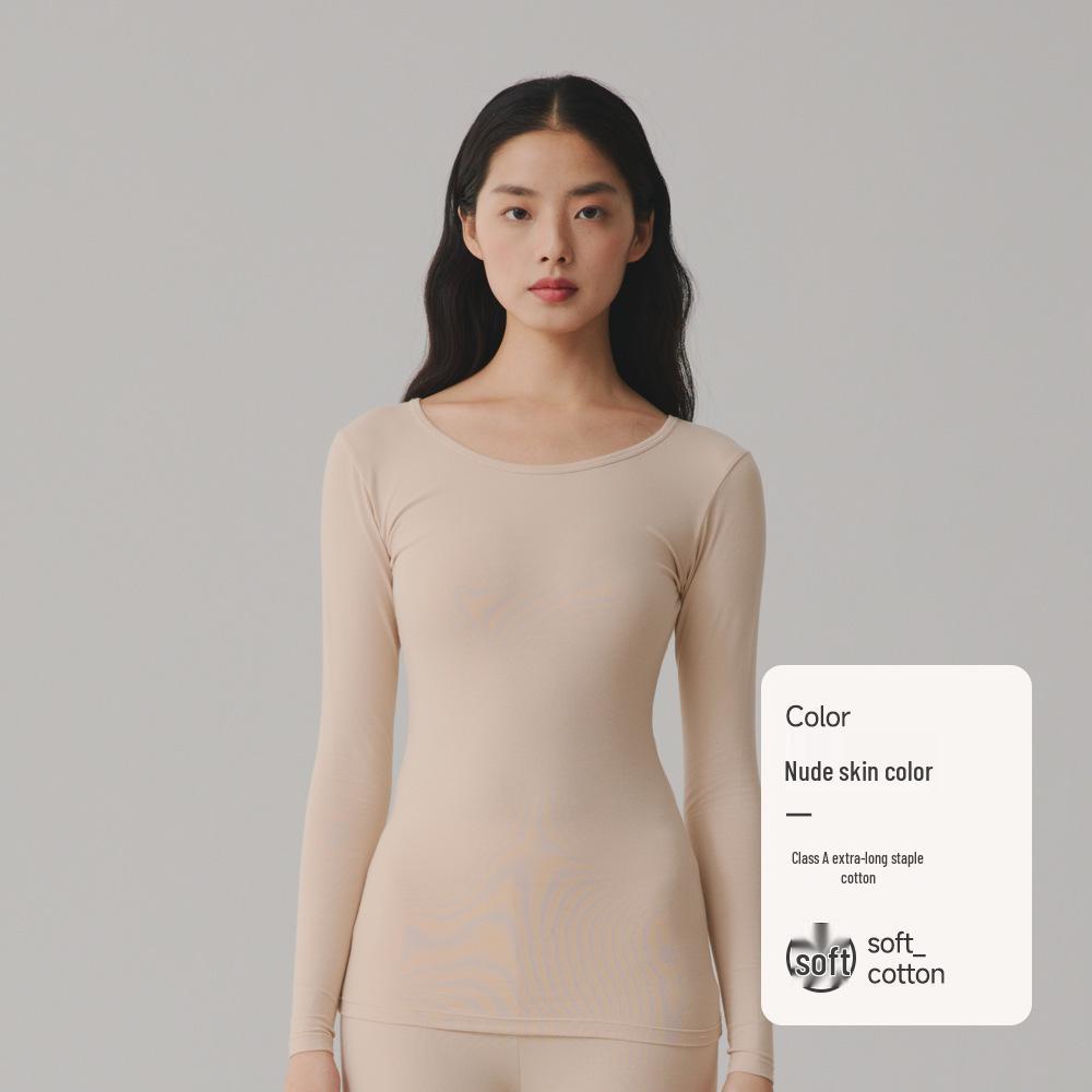 Dámský top s dlouhým rukávem z čisté bavlny v jednobarevném provedení