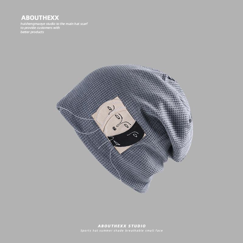 Baotou Hat Men's All Match Woolen Hat Drawstring Design Pile Hat Large Head Circumference Warm Knitted Hat Trendy