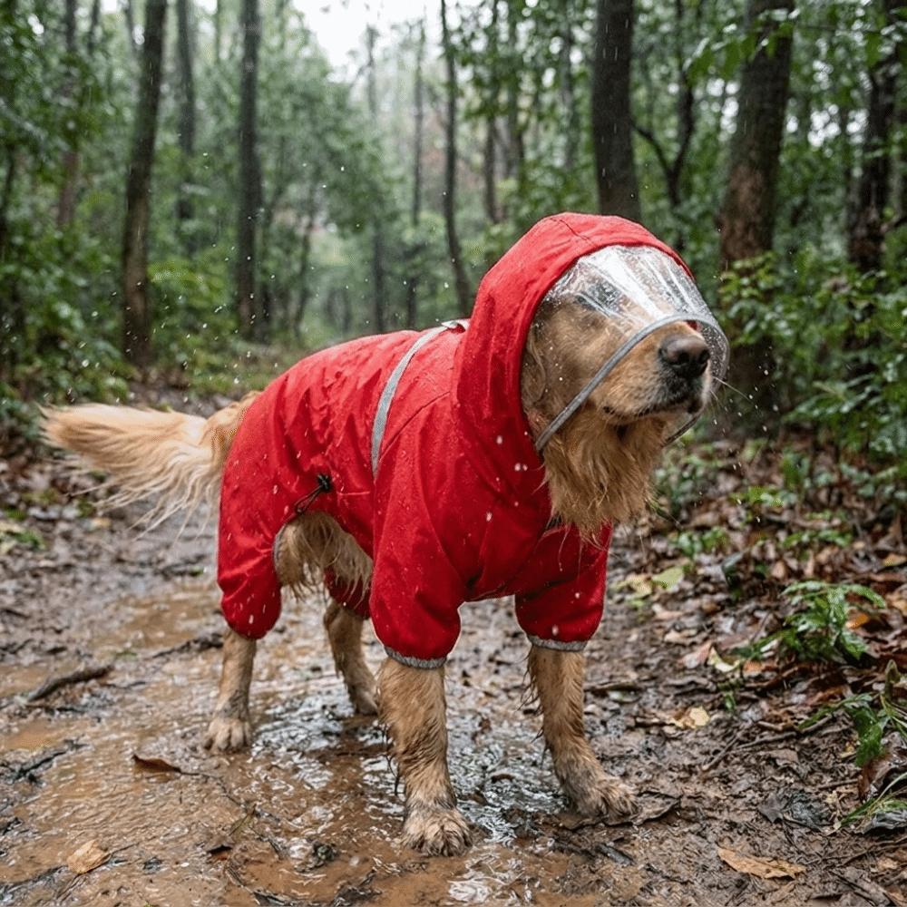 Windproof Dog Hooded Raincoat Adjustable Pet Waterproof Cloak Dog Jumpsuit Dog Rain Cloak  Travel