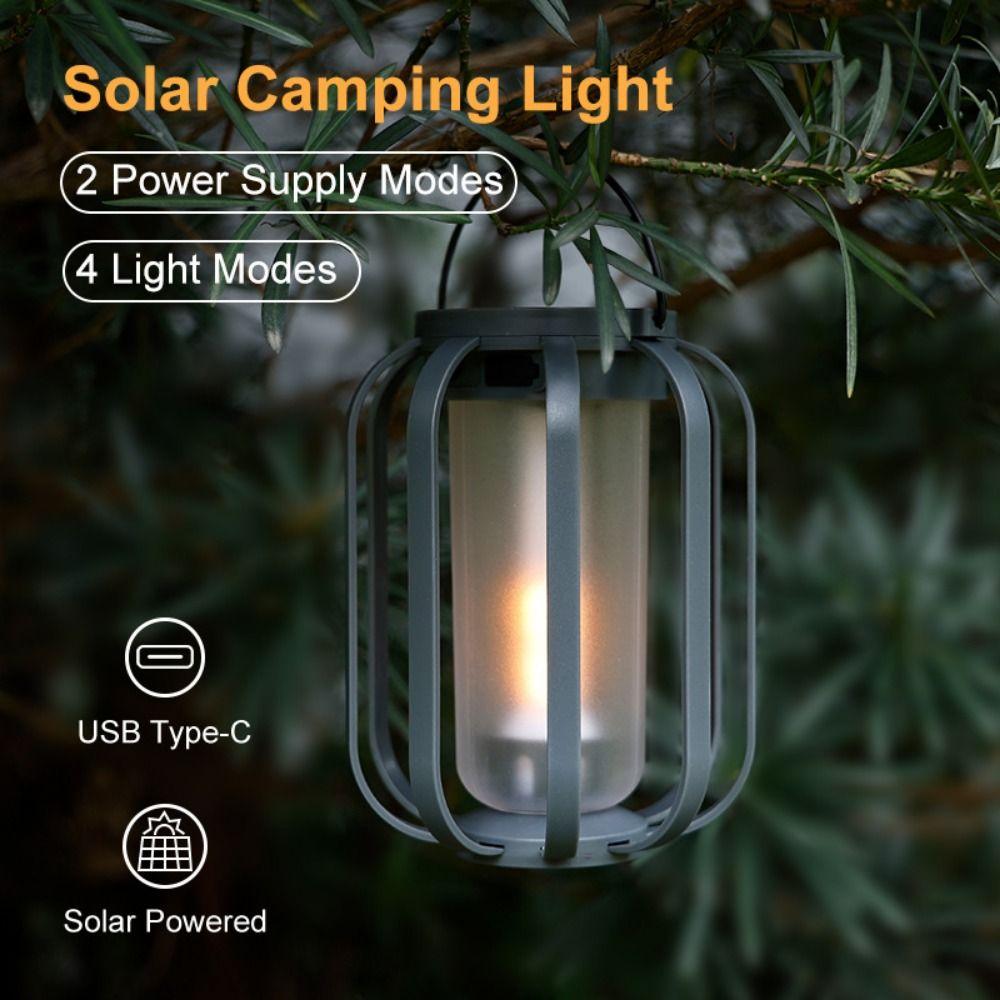 Solar Powered Solar Lanterns With Tripod Outdoor Hanging Lights Portable Landscape Lamp  Outdoor