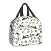 French Bulldog Puppy Facial Insulated Lunch Bag for Work School Frenchie Resuable Thermal Cooler Lunch Box Women Kids