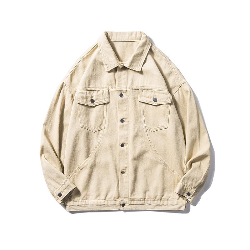 Pánská trendy volná džínová bunda - Velká, ležérní všestranný svrchní oděv na podzim/zimu
