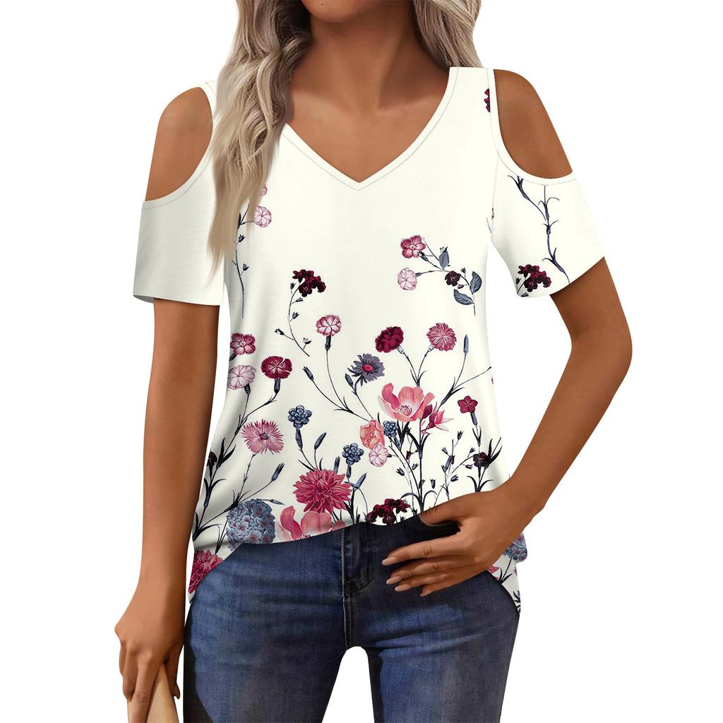 Women's T-Shirt Elegant Casual Shirt Printed Short Sleeve Summer Top Loose Fit